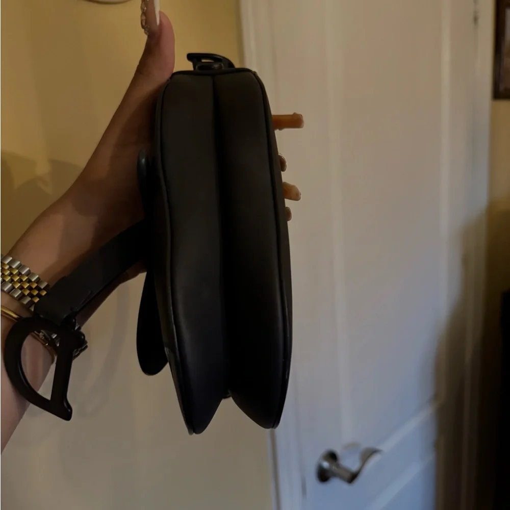 Christian Dior Black Ultramatte calfskin Leather Mini Saddle Bag - Picture 5 of 7